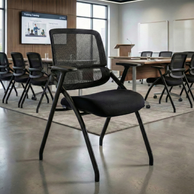 visitor chair black chair mesh movable armrests 2