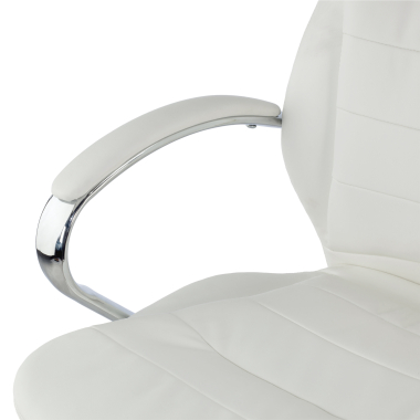 office chair white atenas synthetic leather upholstered armrests 5