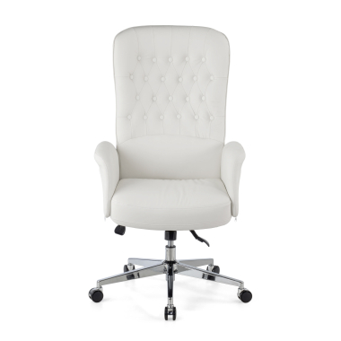 office chair white ankara synthetic leather upholstered armrests 6