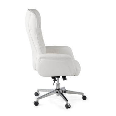 office chair white ankara synthetic leather upholstered armrests 8
