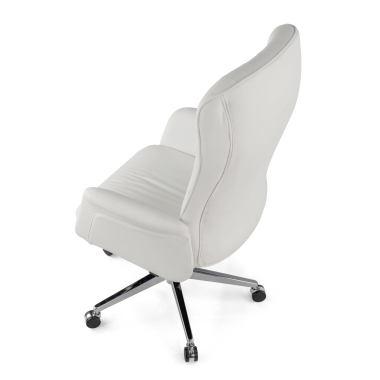 office chair white ankara synthetic leather upholstered armrests 7