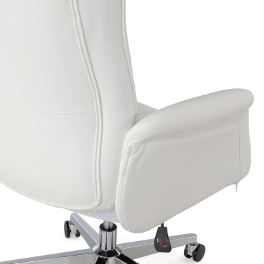 office chair white ankara synthetic leather upholstered armrests 5