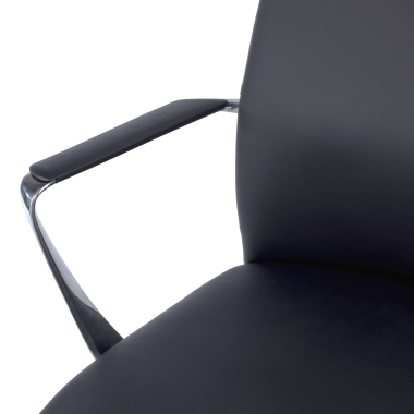 office chair black low back synthetic leather fixed armrests 5