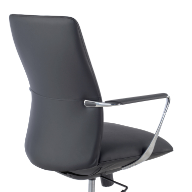 office chair black low back synthetic leather fixed armrests 4