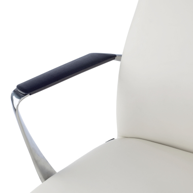 office chair white low back synthetic leather fixed armrests 5