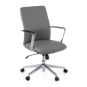Belfast Office Armchair with Low Backrest, Aluminium Armrests and Faux leather Upholstery