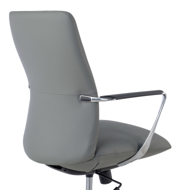 office chair gray low back synthetic leather fixed armrests 6