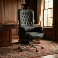 Classic Ankara office armchair, tufted upholstery