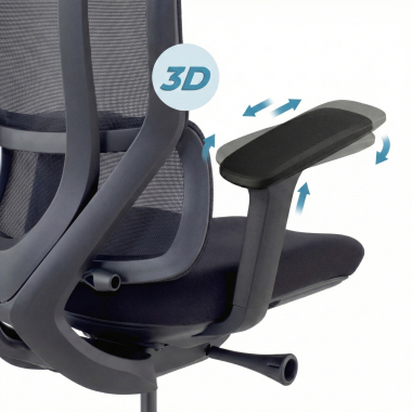 ergonomic chair black aeroflow black frame mesh 3d adjustable armrests double lumbar support headrest 5