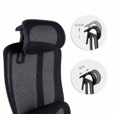 ergonomic chair black aeroflow black frame mesh 3d adjustable armrests double lumbar support headrest 6