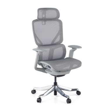 ergonomic chair white grey aerofit white frame mesh 4d adjustable armrests double lumbar support headrest 1
