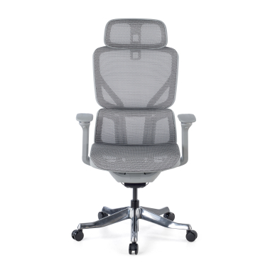ergonomic chair white grey aerofit white frame mesh 4d adjustable armrests double lumbar support headrest 3