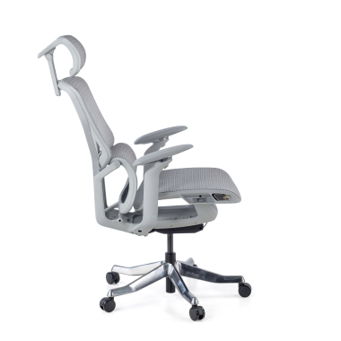 ergonomic chair white grey aerofit white frame mesh 4d adjustable armrests double lumbar support headrest 5