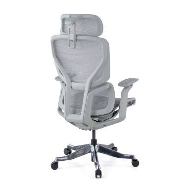 ergonomic chair white grey aerofit white frame mesh 4d adjustable armrests double lumbar support headrest 6