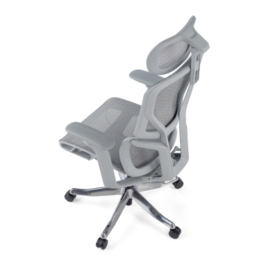 ergonomic chair white grey aerofit white frame mesh 4d adjustable armrests double lumbar support headrest 7