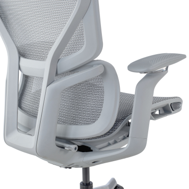 ergonomic chair white grey aerofit white frame mesh 4d adjustable armrests double lumbar support headrest 8