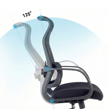 office chair black axis mesh fixed armrests 4