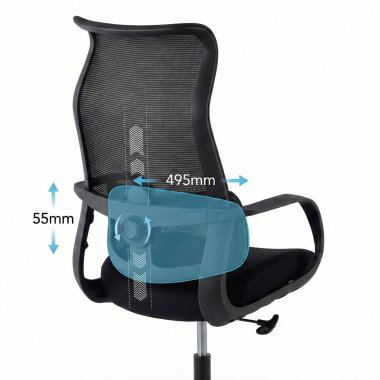 office chair black axis mesh fixed armrests 9