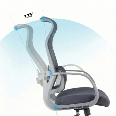 office chair white grey axis mesh fixed armrests 4