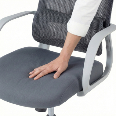 office chair white grey axis mesh fixed armrests 6