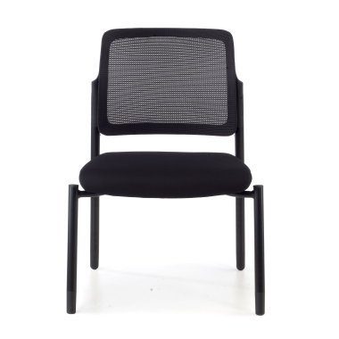 visitor chair black without arms mesh no armrests 3