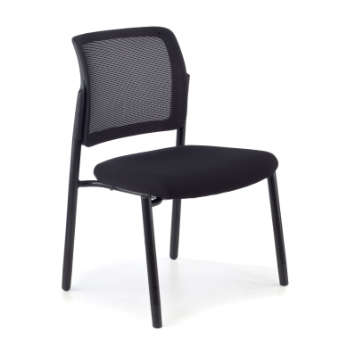visitor chair black without arms mesh no armrests 1