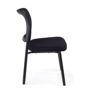 visitor chair black without arms mesh no armrests 4
