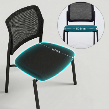 visitor chair black without arms mesh no armrests 5