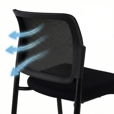 visitor chair black without arms mesh no armrests 8