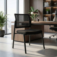 Visitor chair Hermes, 4-leg base, wide seat, mesh backrest