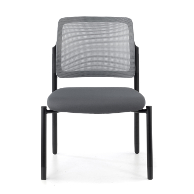 visitor chair gray without arms mesh no armrests 3