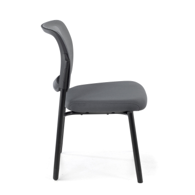 visitor chair gray without arms mesh no armrests 4