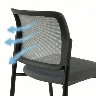 visitor chair gray without arms mesh no armrests 8