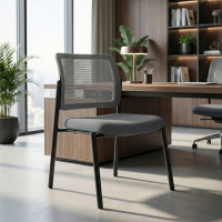 Visitor chair Hermes, 4-leg base, wide seat, mesh backrest