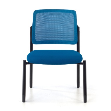 visitor chair blue without arms mesh no armrests 3