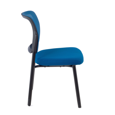 visitor chair blue without arms mesh no armrests 4