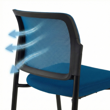 visitor chair blue without arms mesh no armrests 8