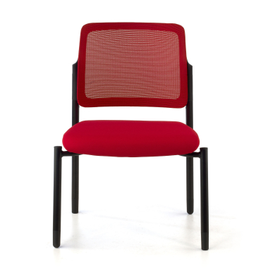 visitor chair red without arms mesh no armrests 3