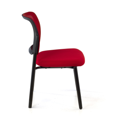 visitor chair red without arms mesh no armrests 4