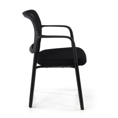 visitor chair black with arms mesh fixed armrests 4
