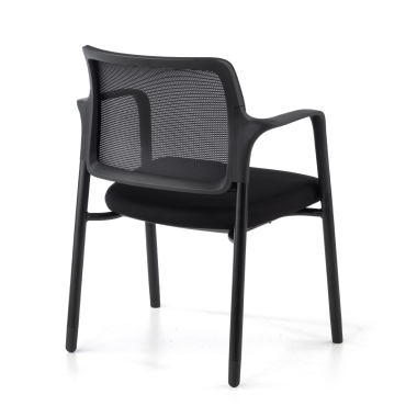 visitor chair black with arms mesh fixed armrests 9