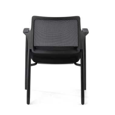 visitor chair black with arms mesh fixed armrests 10