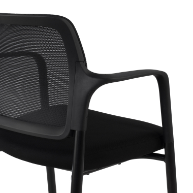 visitor chair black with arms mesh fixed armrests 5