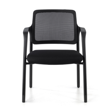 visitor chair black with arms mesh fixed armrests 3