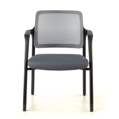 visitor chair gray with arms mesh fixed armrests 3