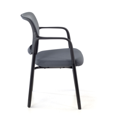 visitor chair gray with arms mesh fixed armrests 4