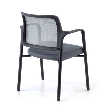 visitor chair gray with arms mesh fixed armrests 9