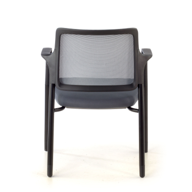 visitor chair gray with arms mesh fixed armrests 10