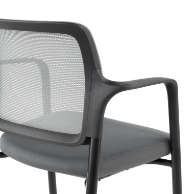 visitor chair gray with arms mesh fixed armrests 5