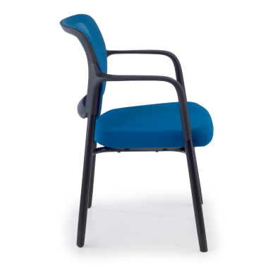 visitor chair blue with arms mesh fixed armrests 4